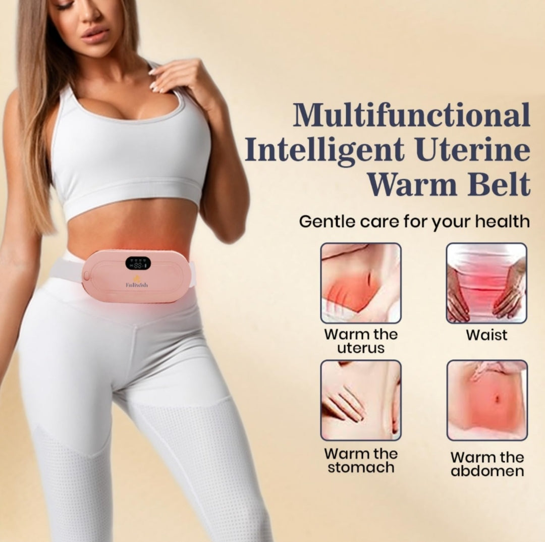 Portable Cordless Heating Pad, Electric Waist Belt Device, Fast Heating Pad with 3 Heat Levels and 3 Massage Modes, Back or Belly Heating Pad for Women and Girl